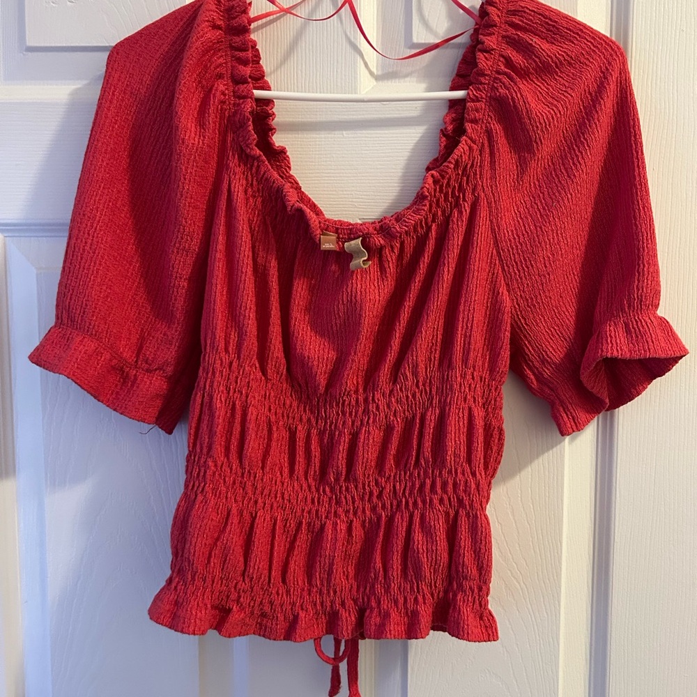 Pink Smocked Women's Top